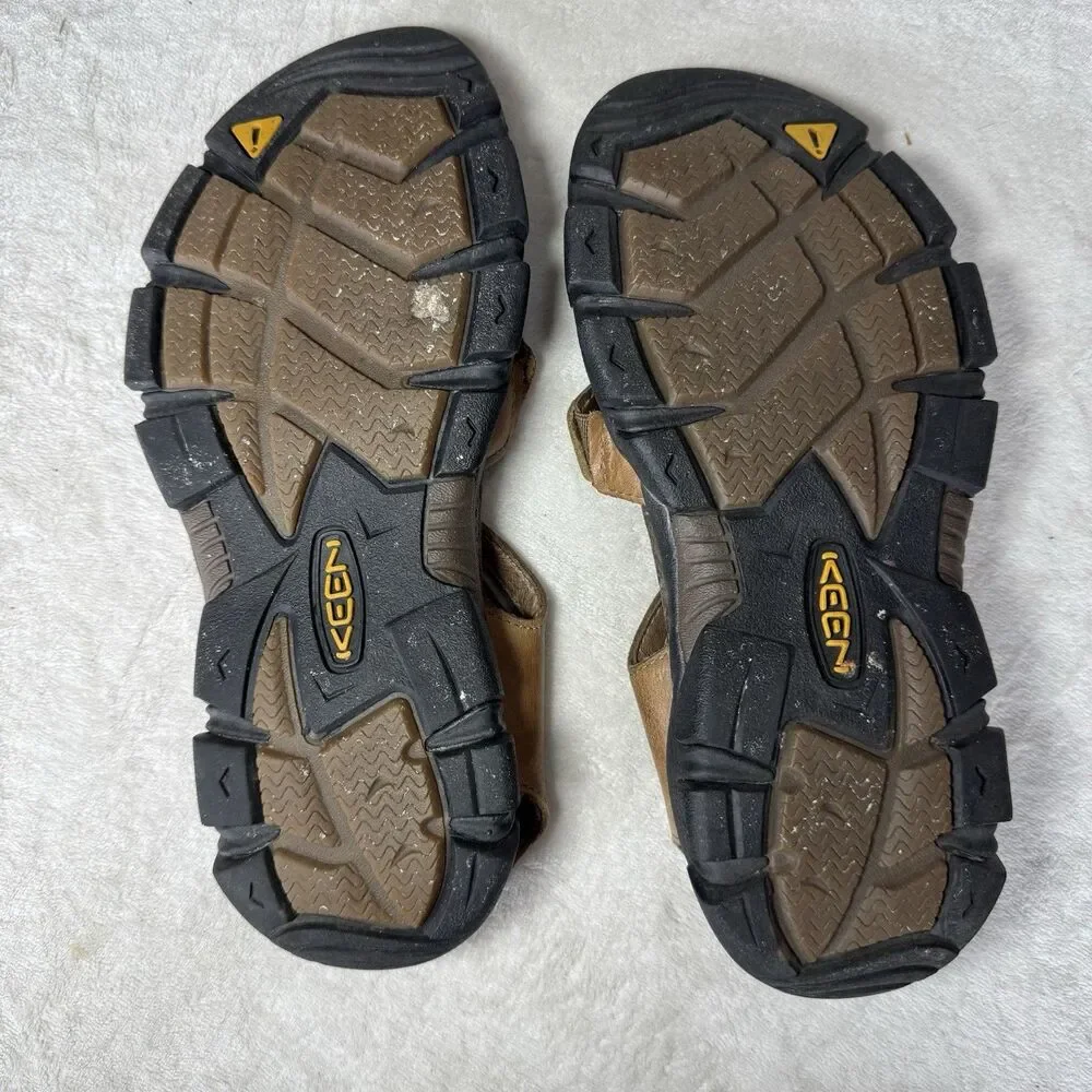 KEEN Women Leather Strappy Sandals Brown/Tan Buckle Adjustable US 8.5 EU 39